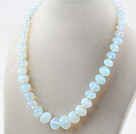 Classic Design Faceted Opal Crystal Graduated Necklace with Moonlight Clasp