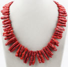 Big Style Branch Shape Red Sponge Coral Necklace with Moonlight Clasp