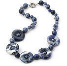 Assorted Round and Donuts Shape Sodalite Necklace