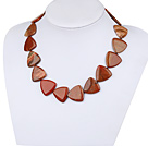 Triangle Shape Red Jasper Necklace with Lobster Clasp