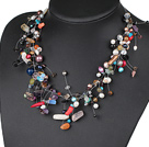 Assorted Multi Color Pearl Crystal and Multi Stone Fancy Necklace