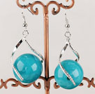 popular 20mm turquoise blue acrylic ball earrings