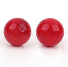 Classic Design 8mm Round Coral Studs Earrings