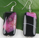 chunky style purple crystallize agate earrings