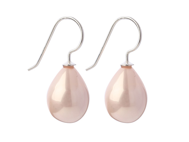 Classic Design Drop Shape Baby Pink Seashell Beads Earrings