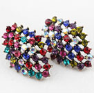 Fashion Style Multi Color Rhinestone Studs Earrings