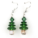 Fashion Style Green Color Austrian Crystal Xmas / Christmas Tree Earrings