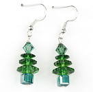 Fashion Style Green Austrian Crystal Xmas / Christmas Tree Earrings