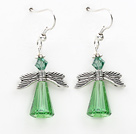 Classic Design Green Austrian Crystal Earrings Angel Shape Earrings