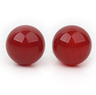 Simple Design 8mm Round Red Carnelian Studs Earrings