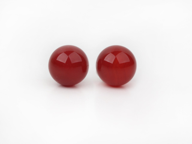 Simple Design 8mm Round Red Carnelian Studs Earrings