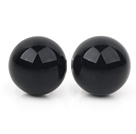 Simple Design 8mm Round Black Agate Studs Earrings