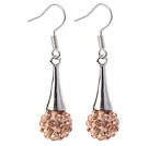 Fashion Simple Style 10mm Champagne Polymer Clay Rhinestone Horn Charm Earrings With Fish Hook