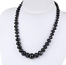 fashion blue sandstone graduated beaded necklace with moonlight clasp