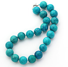 18mm round blue spider stone necklace with moonlight clasp