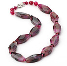 Pink Series Single Strand Incidence Angle Multi Color Agate Necklace