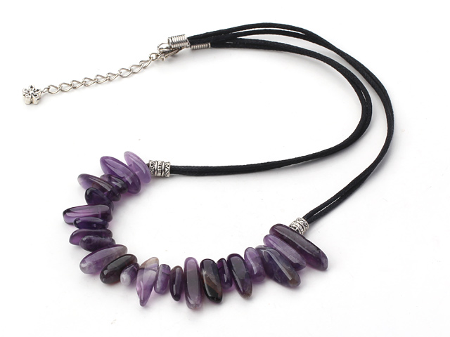 natural amethyst necklace with extendable chain