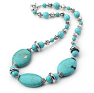 various size turquoise beaded necklace with spring ring clasp