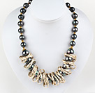 17.7 inches shinning black sea shell necklace with magnetic clasp