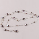 49.2 inches long style button pearl necklace