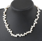 7-8-10Mm White Fresh Water Blister Pearl Strand Necklace