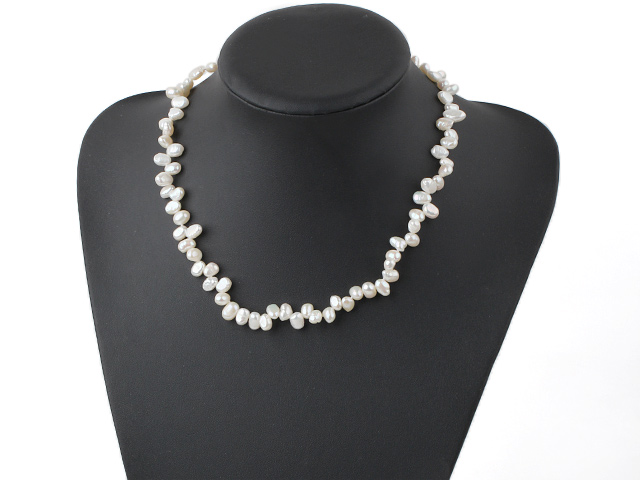 7-8-10Mm White Fresh Water Blister Pearl Strand Necklace