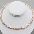 5-6mm Rice Shape Pink Purple Freshwater Pearl Necklace