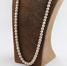 29.5 inches 10-11 mm white and pink fresh water pearl necklace
