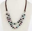 New Design Assorted Crystal and Pumpkin Shape Rainbow fluorite Necklace