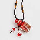 Simple Style Colored Glaze Perfume Bottle Pendant Necklace (Color Random and The Thread Can Be Adjusted)