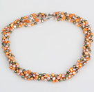 Assorted 3-4mm Multi Color Freshwater Pearl Twisted Necklace