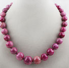 Big Style Single Strand Round Purple Spider Stone Graduated Beaded Necklace