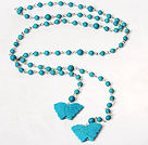 Fashion Style Turquoise Necklace with Turquoise Butterfly Pendant