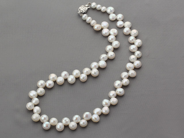 Single Strand 7-8mm White Mabe Freshwater Pearl Necklace