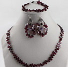 favourite garnet  necklace bracelet earrings set