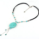 oval turquoise pendant with extendable chain