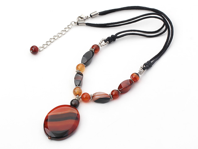 18 inches natural fantastic agate necklace with lobster clasp