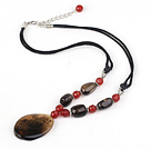 18 inches smoky quartz and agate necklace with lobster clasp