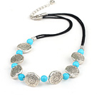 17.5 inches blue turquoise necklace with lobster clasp