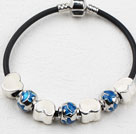 White Color Heart Shape Accesories and Blue Ball Charm Bracelet