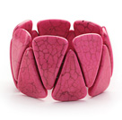 Big Style Triangle Shape Dark Pink Color Turquoise Stretch Bangle Bracelet