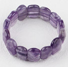 Fashion 10*20 Mm Chunky Style Stretch Elastic Faceted Amethyst Bangle Bracelet 