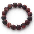 Round 12mm Natural Eye Grinding Agate Beaded Stretch Bracelet