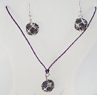 simple and fashion rhinestone necklace earrings set