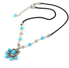 17.5 inches beautiful turquoise necklace with lobster clasp