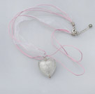 heart colored glaze neckalce with ribbon extendable chain