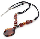 fashion fancy agate necklace with extendable chain