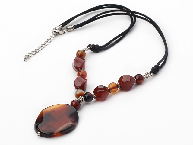 fashion fancy agate necklace with extendable chain