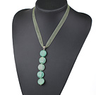 20mm simple aventurine necklace with green ribbon