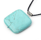 17.5 inches 43mm turquoise pendant necklace with lobster clasp